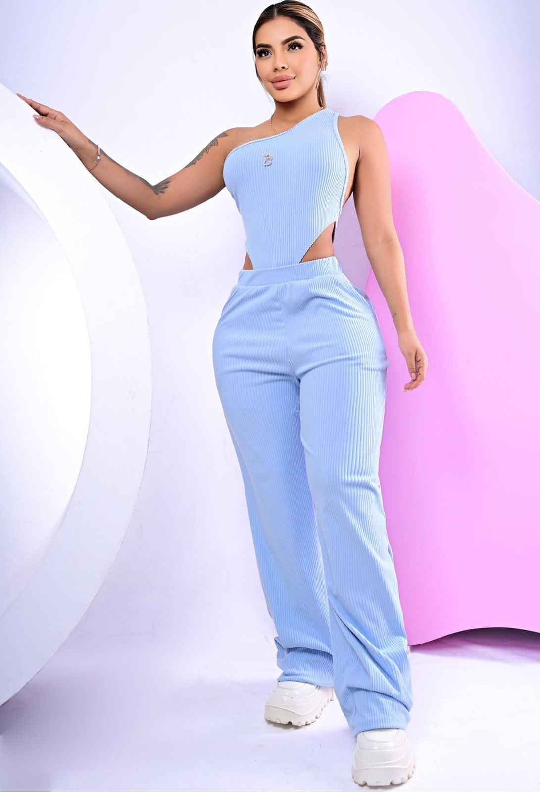 🔥 Jumpsuit Asimétrico Rib Licrado 🔥