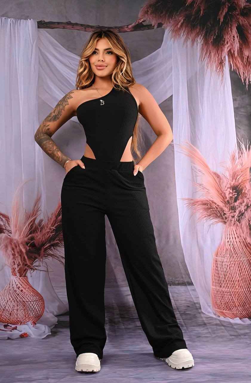 🔥 Jumpsuit Asimétrico Rib Licrado 🔥